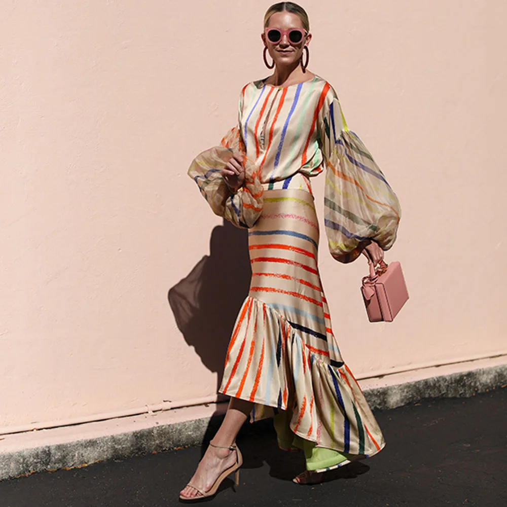 Осенние новые модные офисные женские комплекты из двух предметов Осенняя полая