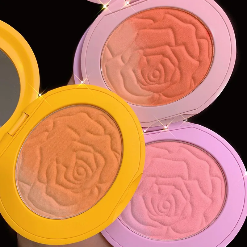 

2 Gradient Colors Easy To Wear Honey Peach Pink Blush Cheeks Red Face Make Up Matte Silky Touch Pigmented Blusher Face Cosmetics