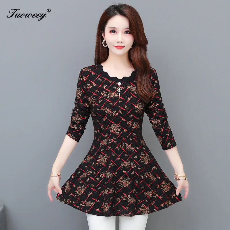 

2020 New Arrival Fashion Autumn Long Sleeve Floral Casual Shirt Female Casual See Through Plus Size Elegant Printed Blouse