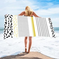 quick dry microfiber beach towel for swimming surf bath gym large sports swim towels black white geometric pattern yoga mat