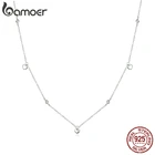 Женское Ожерелье bamoer из стерлингового серебра 925 пробы с подвеской-цепочкой, платиной и кубическим цирконием, простое ожерелье в форме сердца, ювелирные изделия SCN417