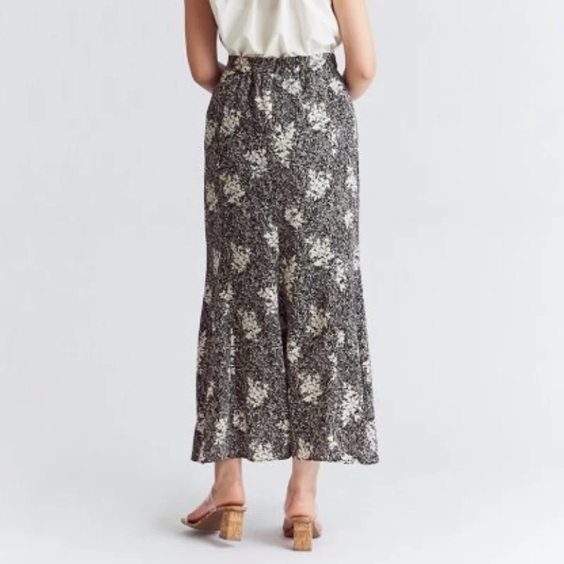 

2021 Summer New Japan Style Chiffon Print Skirts Belt High Waist A Line Long Skirt Trumpet Office Ladies Elegant Faldas Mujer