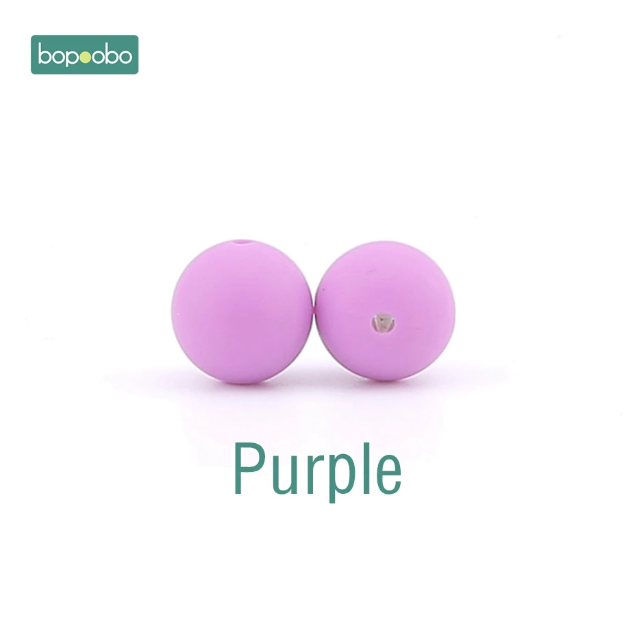 Purple Bopoobo 30 шт. 12 мм пищевой силиконовый Прорезыватель для зубов детский уход за зубами DIY стартовый набор силиконовые бусины Экологичные Детские аксессуары - Цвет: Purple