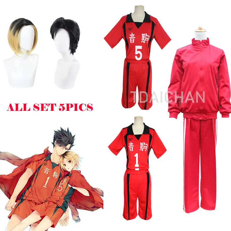 

Haikyuu Nekoma High SchoolKenma Kozume Kuroo Tetsuro Косплей Костюм Haikiyu Волейбольный мяч команда Джерси Спортивная форма парик 5 шт.