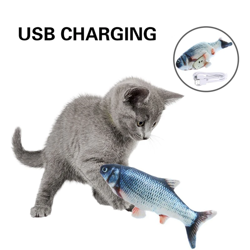 30 см игрушка для кошек симуляции рыбы кошка мята USB зарядка серебро Arowana товары