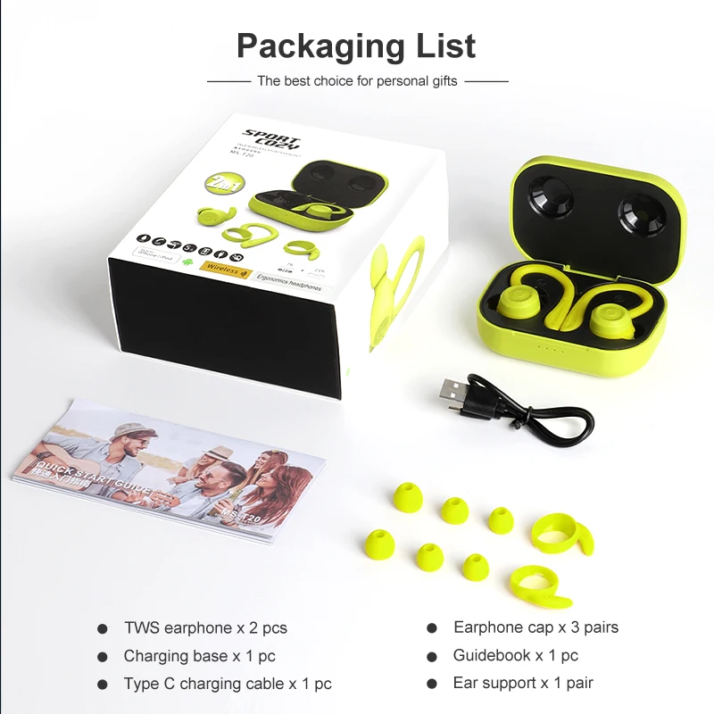 

KUULAA Bluetooth Earphone 5.0 TWS Wireless Headphons Earphones Sport Earbuds 3D Stereo Gaming Headset With Mic Charging Box