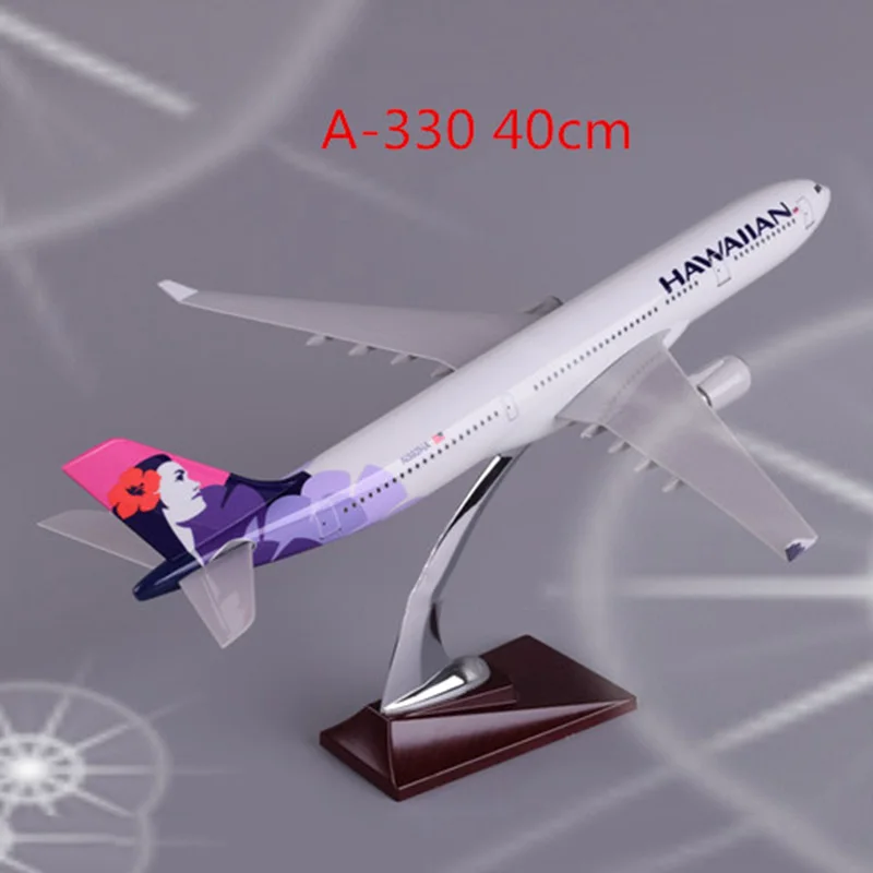 

40CM 1:172 Scale Airbus HAWAIIAN Airlines A330 airplane Aviation model w base Resin aircraft plane collectible toys gifts