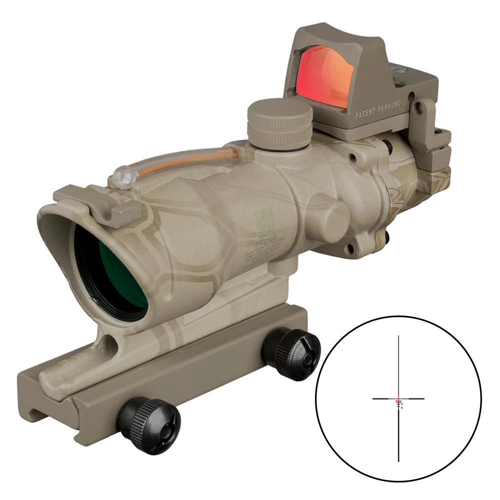 Acog 4x32 зеленый источник волокна реальный оптоволоконный прицел W/Rmr микро красная
