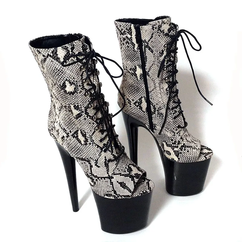 Новинка красивые черные ботинки Leecabe на каблуке 8 дюймов/20 см для танцев шесте со