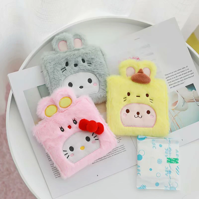 

NEW Kawaii Big Ear Dog Plush Sanitary Storage Bag Portable Sanitary Cotton Bag