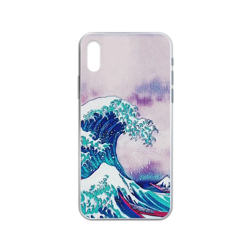 Чехол Kanagawa для телефона с рисунком серфинга из Японии Прозрачный чехол iphone 4 4S 5 5C