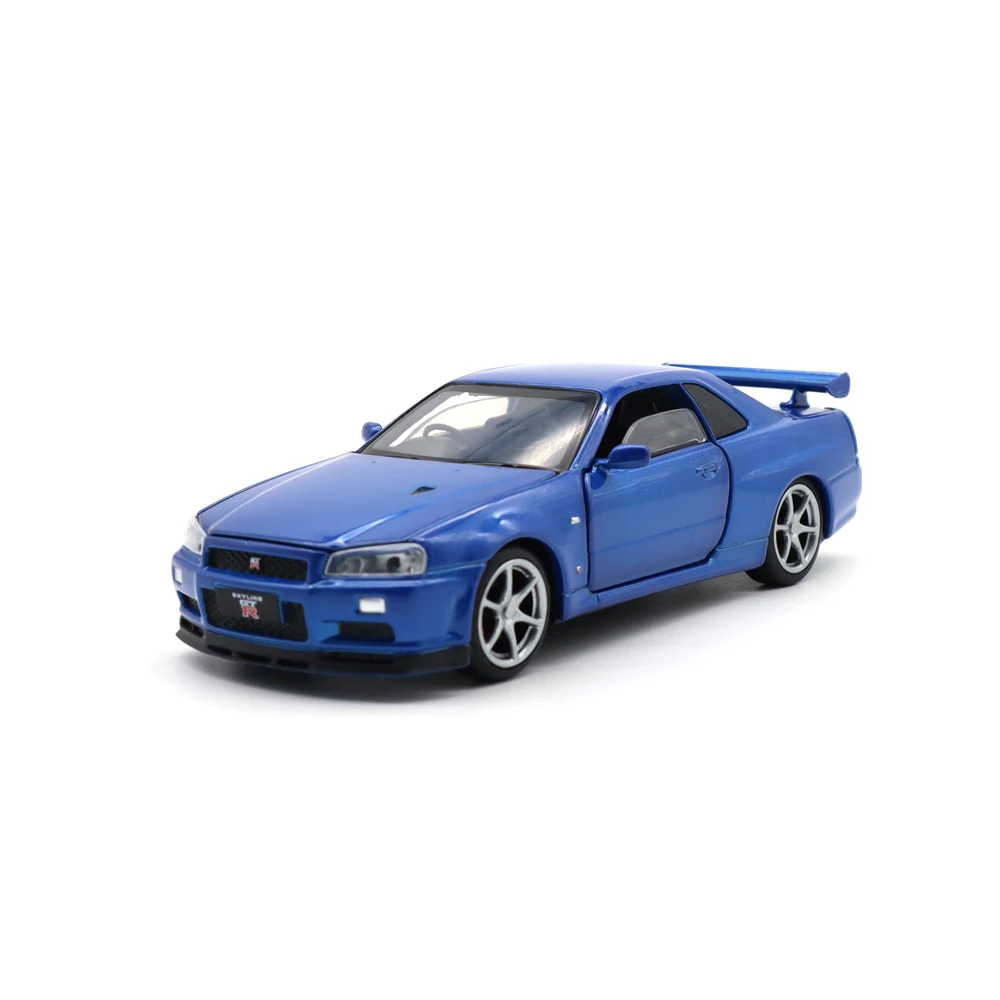 

1/32 GTR GT R 34 JKM Diecast Car Model Toys Kids Boys Girls Gifts Sound Lighting Pull back