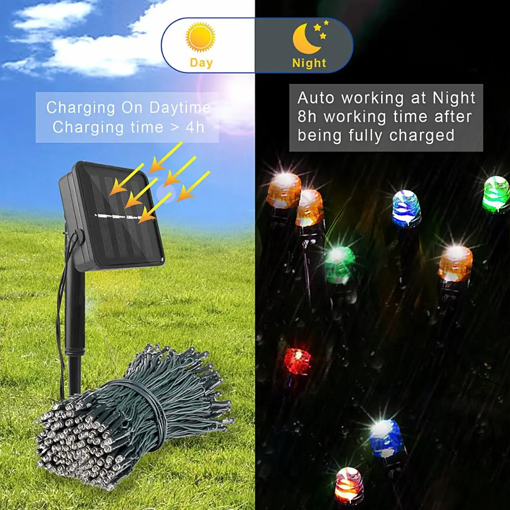 

100 Leds Solar Power Fairy Light LED String Lamp Party Halloween Christmas Garden home Decor Outdoor Solar Powered String