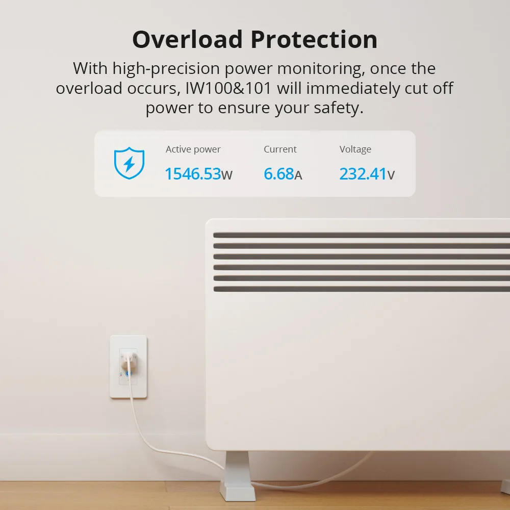 Розетка настенная SONOFF IW100 с Wi Fi 15 А 1800 Вт|Смарт-гаджеты| |