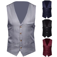 dress vests for men slim fits mens suit vest male waistcoat gilet homme casual sleeveless formal business vest 6xl q6418