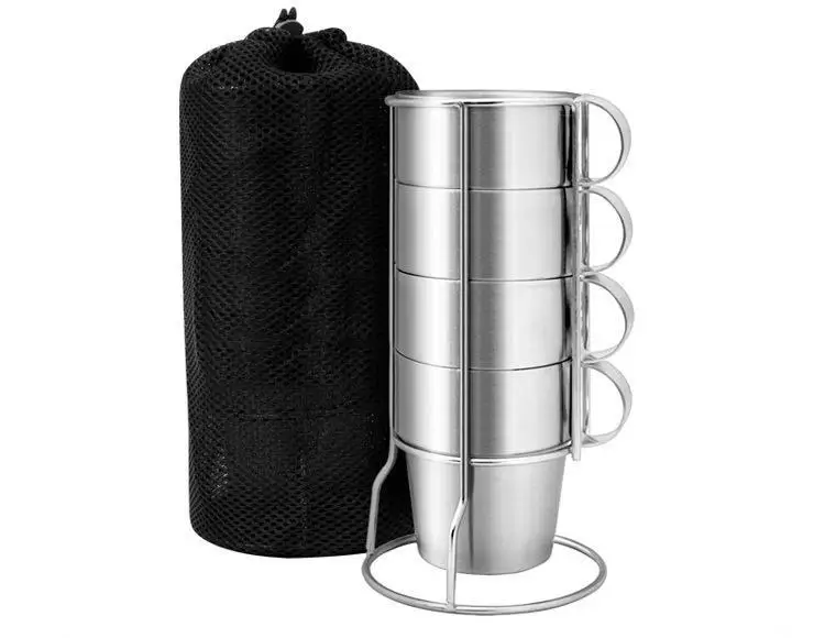 4 шт./компл. двойная чашка из нержавеющей стали изоляция для пикника кофейная