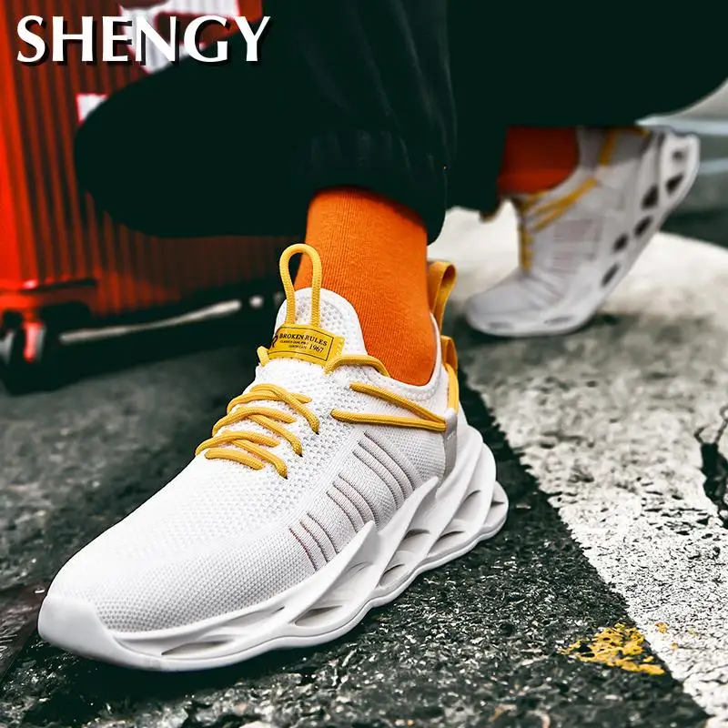Сетчатые кроссовки для бега Спортивная мужская обувь 2020 дышащая модная мужские
