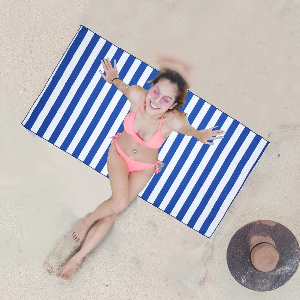 Полосатое хлопковое Спортивное банное полотенце с кисточками для путешествий