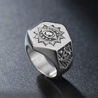 all seeing eye ring mens 316l stainless steel ag masonic rings heavy metal freemason biker jewelry dropshipping store
