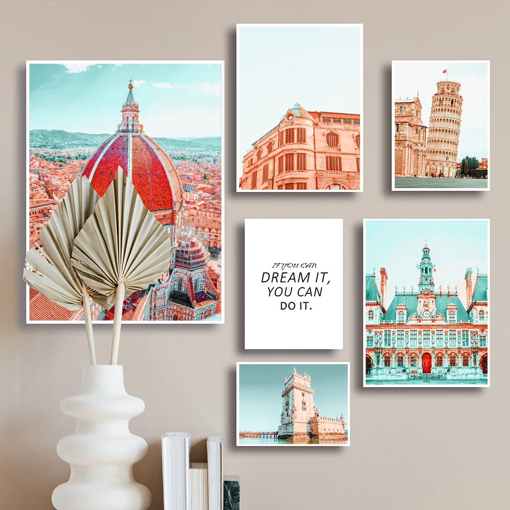 Италия известный аттракцион холст картины Городской Пейзаж Плакат