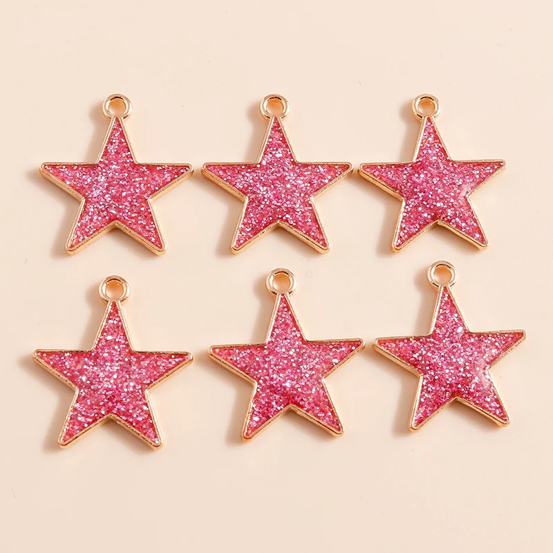 10 шт. Красивые Красочные Подвески с блестками в виде звезд для изготовления