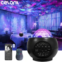 led star projector galaxy starry sky night light ocean wave projection with music bluetooth speaker for kids christmas gifts