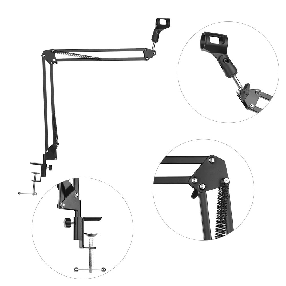 

Adjustable Microphone Stand Suspension Boom Scissor Arm Mic Bracket Metal Material Microphone Holder Studio Recording Live Video