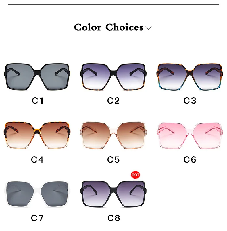 

Vintage Sunglasses Women Big Square frame Sun Glasses Brand Design glasses Fashion Eyewear Female gafas UV400