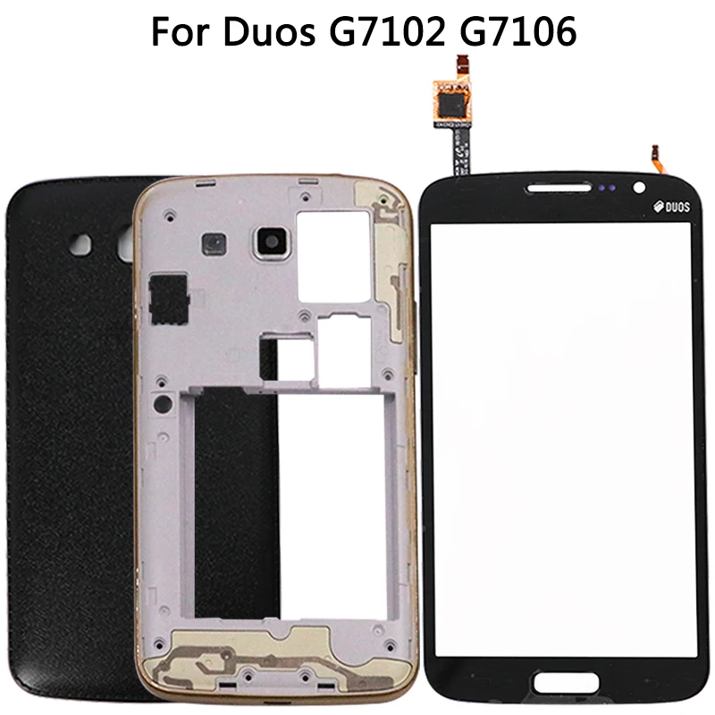 Для Samsung Galaxy Grand 2 II Duos G7102 G7106 корпус средняя рамка Задняя крышка батареи +