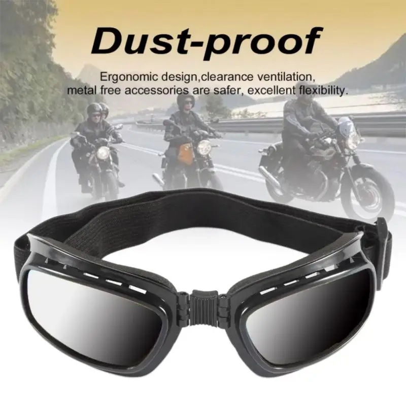 Folding Motorcycle Glasses Windproof Ski Goggles Off Road Racing Eyewear Adjustable Elastic Band | Автомобили и мотоциклы