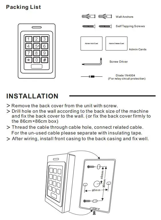 RFID Клавиатура система контроля доступа Комплект Дверной замок 125 кГц EM карта IP67 водонепроницаемый металлический чехол для безопасности входная дверь считыватель автономный