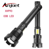 anjoet xhp90cob led powerful flashlight torch xhp90 tactical flashlight 18650 26650 usb rechargeable flash light xhp70 2 torch