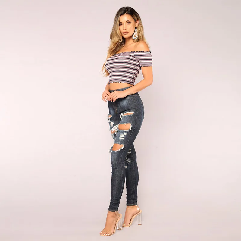 Новые Соединенные Штаты 2019 джинсы с перекрестными границами дырки в стиле