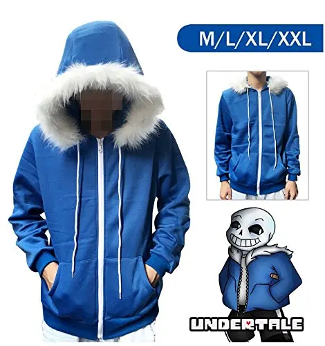 Толстовка с капюшоном на молнии для косплея Game Undertale Sans толстовка 3D принтом