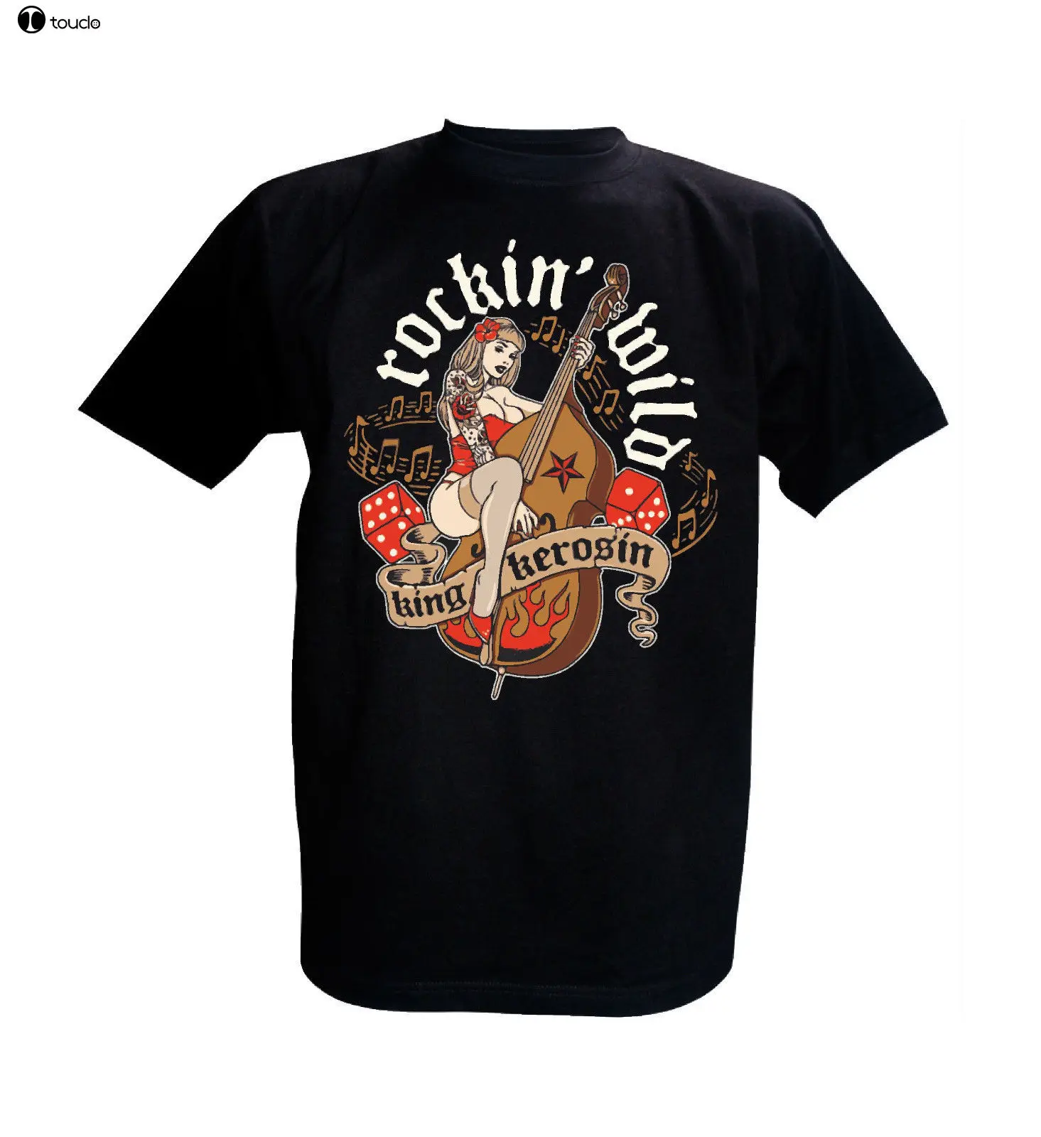 

2019 New Mens T Shirts T-Shirt Rockin Wild Oldschool Rockabilly Rockabella US Cars Hotrod Tops Tshirt Homme