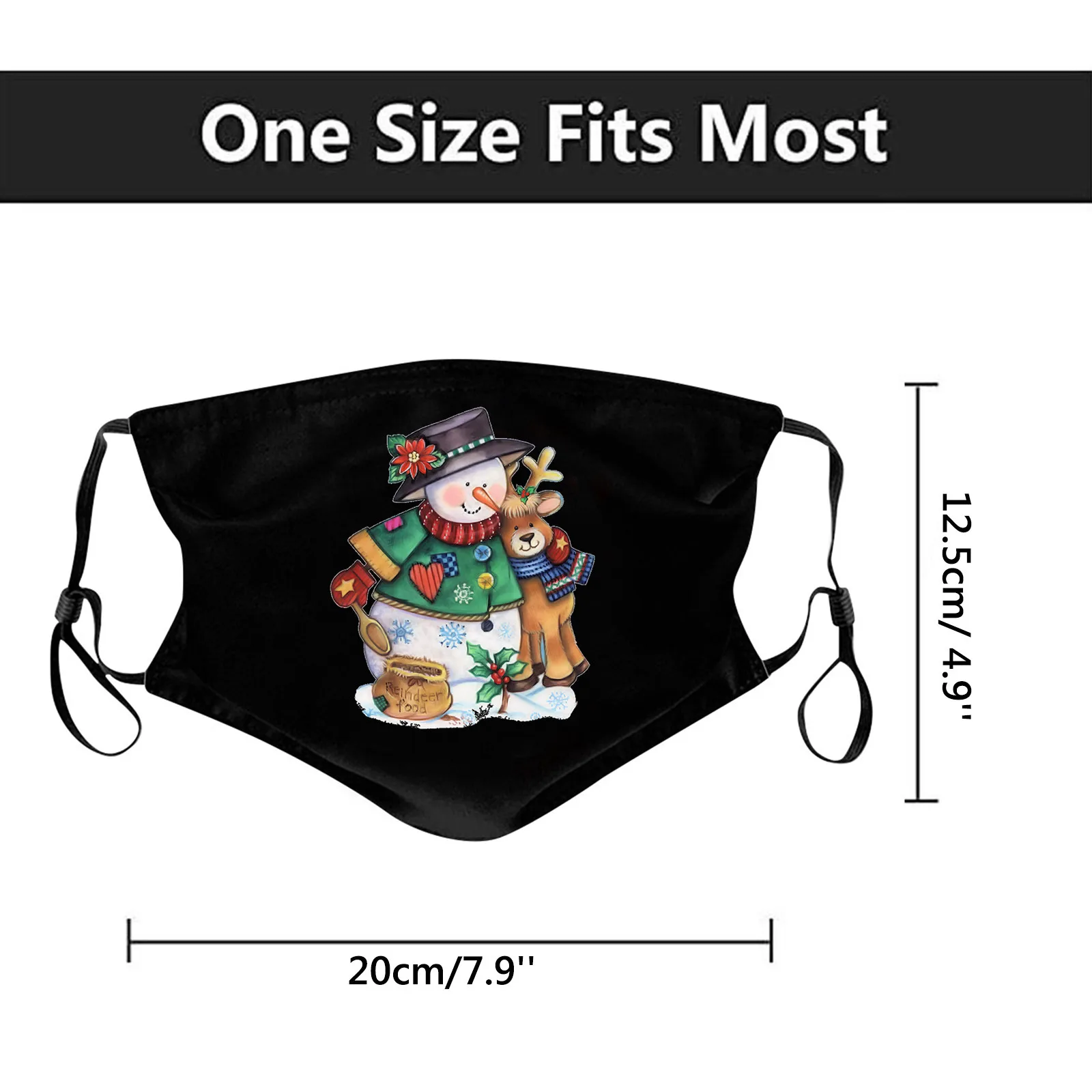 

Adult Christmas Prints Mask Washable Reusable Breathable Protection Earloop Mask Adjustable Face Mouth Cover Mascarilla