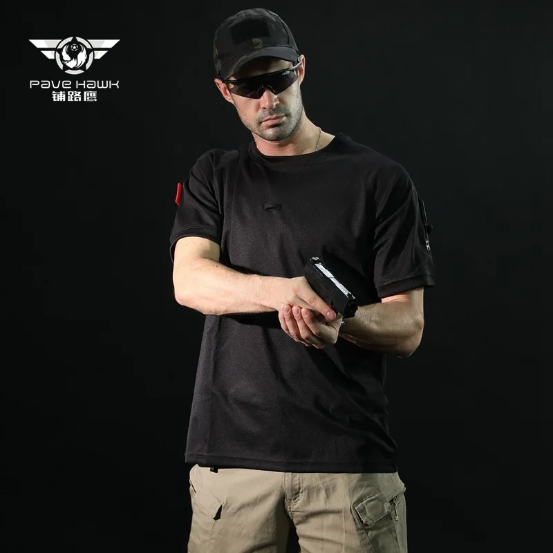 Футболка Мужская/Женская быстросохнущая тактическая рубашка из полиэстера с