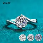 Кольцо YUZBT с муассанитом и бриллиантом, 18 К, 10 сердец и 10 стрел, 12 карат