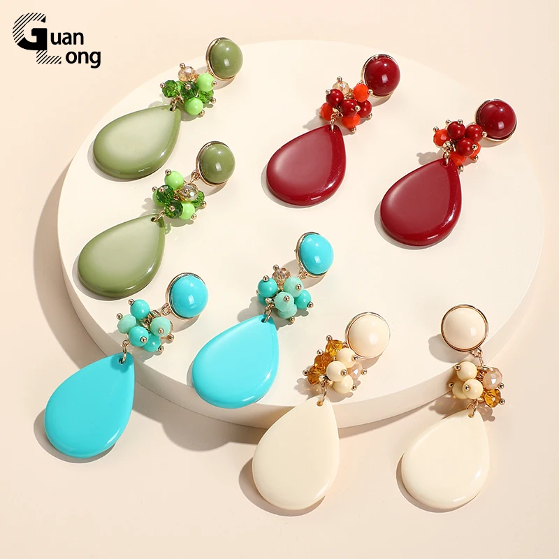 

GongLong Geometric Large Long Earrings For Women Korean Fashion Big Dangle Drop Earring for Girls Teardrop Brincos Trend Jewelry