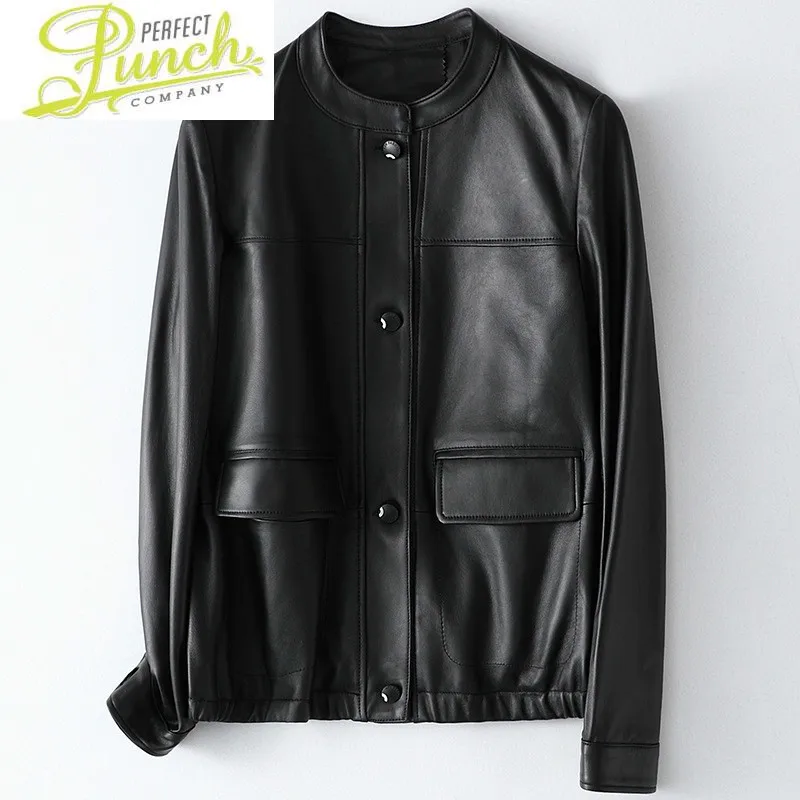 Coat Sheepskin Genuine 100% Female Spring Autumn Real Leather Women Korean Clothes Bomber Jacket HQ20-ZGY206A KJ