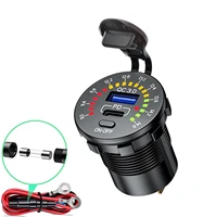 12v quick charge 3 0 usb suv car charger waterproof 18w type c pd outlet fast charger with led voltmeter on off power switch