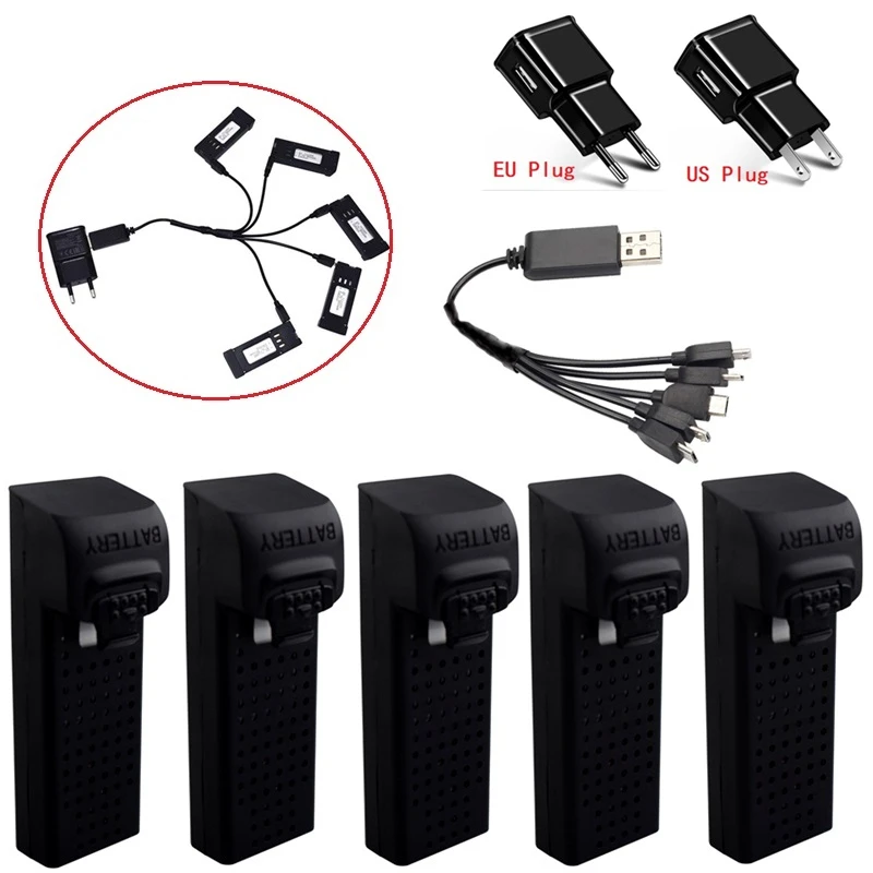 

Original 3.7V 500mAh Lipo Battery With 5in1 Charger For UDI U61 U61W A30 A30W Drone RC Quadcopter Spare Parts Drone Battery
