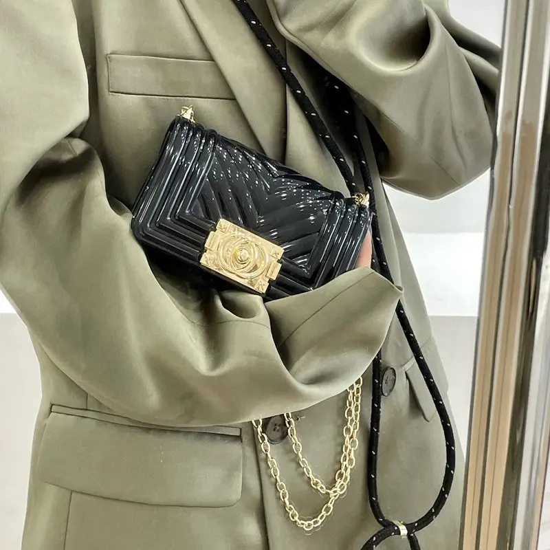 

Mini Handbags for Women 2021 Luxury Brand Designer Handbag Chains Crossbody Bag Summer PVC Jelly Shoulder Bags Sac De Luxe Femme