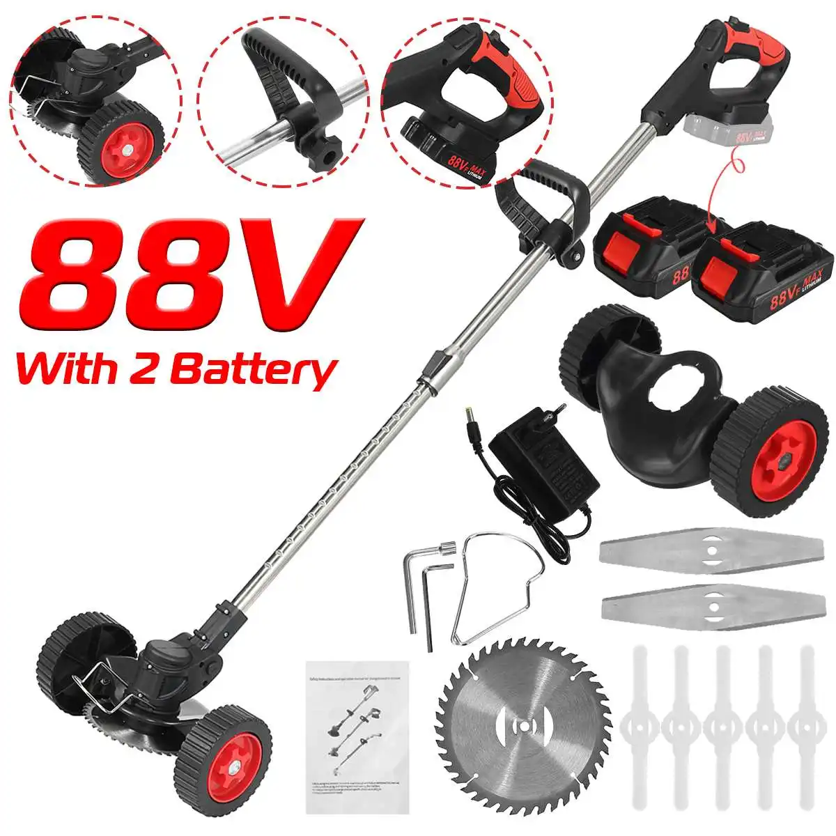 Беспроводной электрический триммер для травы 1880 Вт | Инструменты