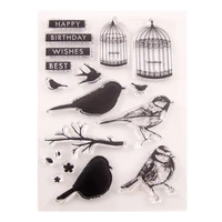 1pc birdcage transparent clear silicone stamp seal cutting diy scrapbooking rubber coloring embossing diary decor reusable t1539