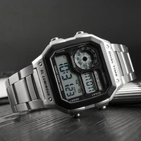 top business men fashion casual electronic wristwatches waterproof clock relogio masculino digital dual time sports watches