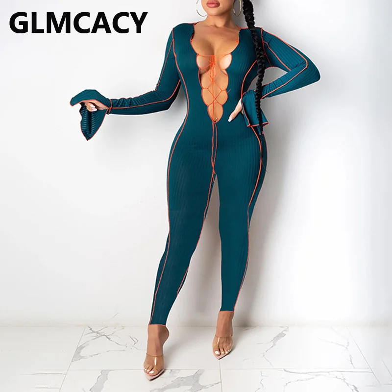 

Women Long Sleeve Slinky Bodycon Jumpsuits