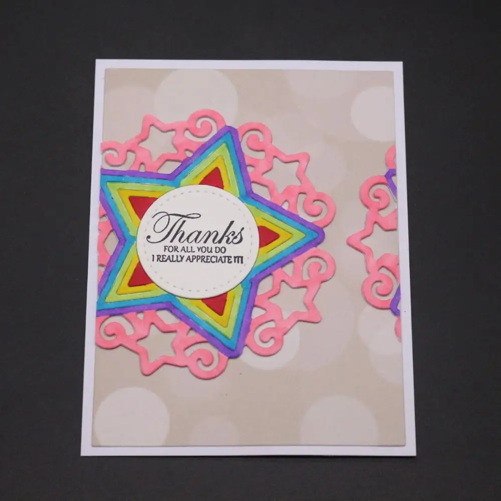 

DABOXIBO Round Pentagram Metal Cutting Dies Stencils For DIY Scrapbooking/Photo Album Decorative Embossing DIY Handcrafts