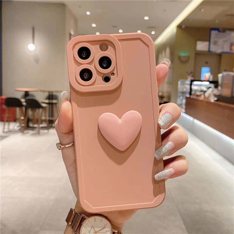 Популярный цветной 3D чехол для телефона с любовным сердцем iPhone 13 12 11 Pro MAX 7 8 6 Plus SE