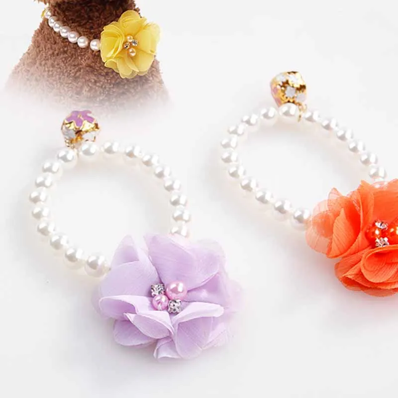 Ошейник Aapet с имитацией жемчуга для домашних животных милый ошейник цветком и